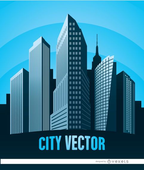 Cartel de edificios de la ciudad Cartel de edificios de la ciudad