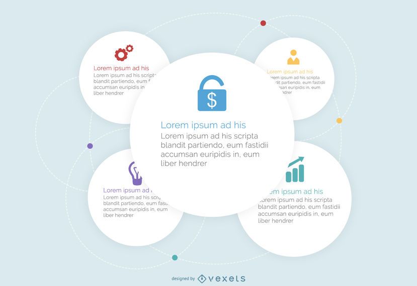 Infográfico de negócios de círculos brancos Infográfico de negócios de círculos brancos