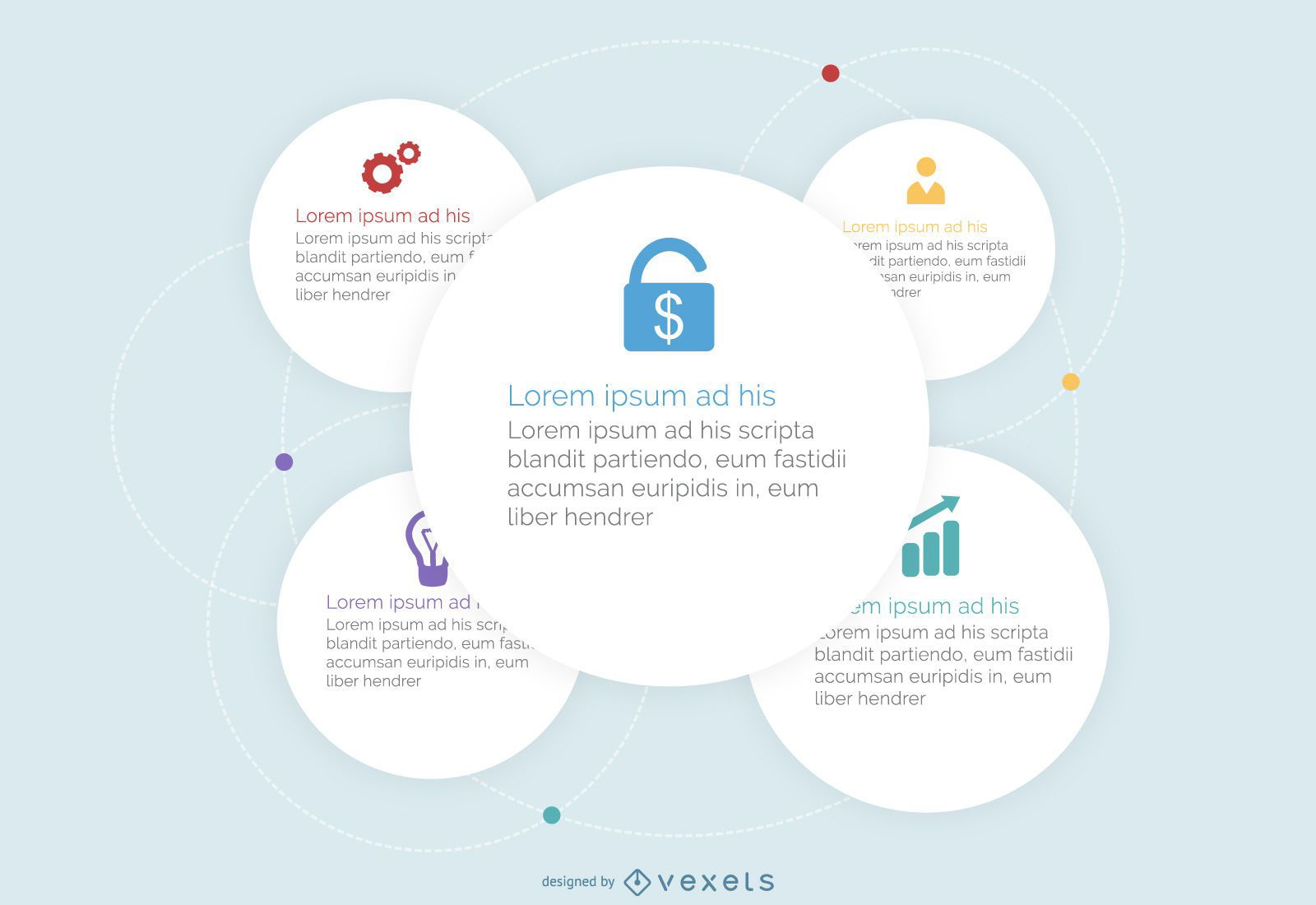 Infograf?a de negocios de c?rculos blancos