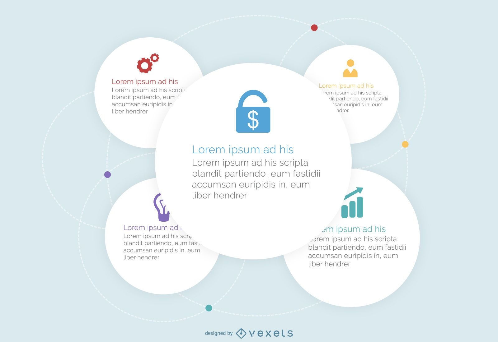 White Circles Business Infographic