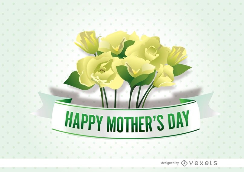 Download Mother's Day Flowers Ribbon - Vector Download