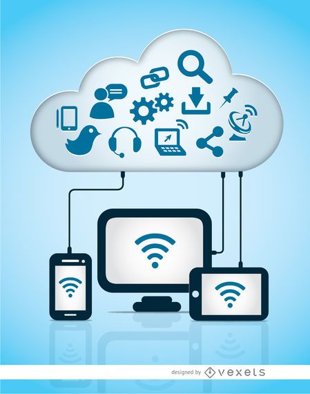 Cloud computer storage icons Cloud computer storage icons
