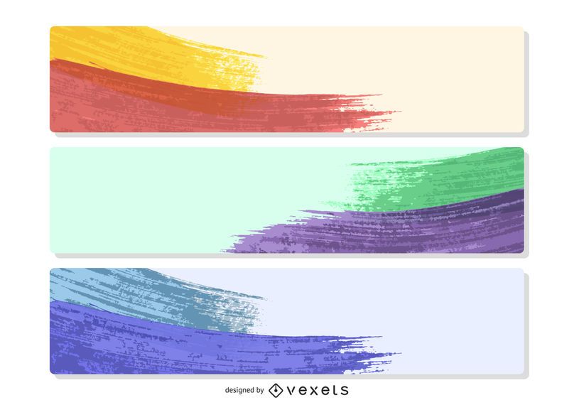3 Colorful Paint Swatch Banners 3 Colorful Paint Swatch Banners
