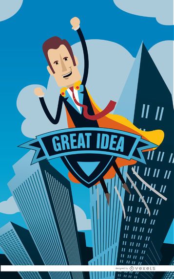 Idea de superhéroe de negocios Idea de superhéroe de negocios