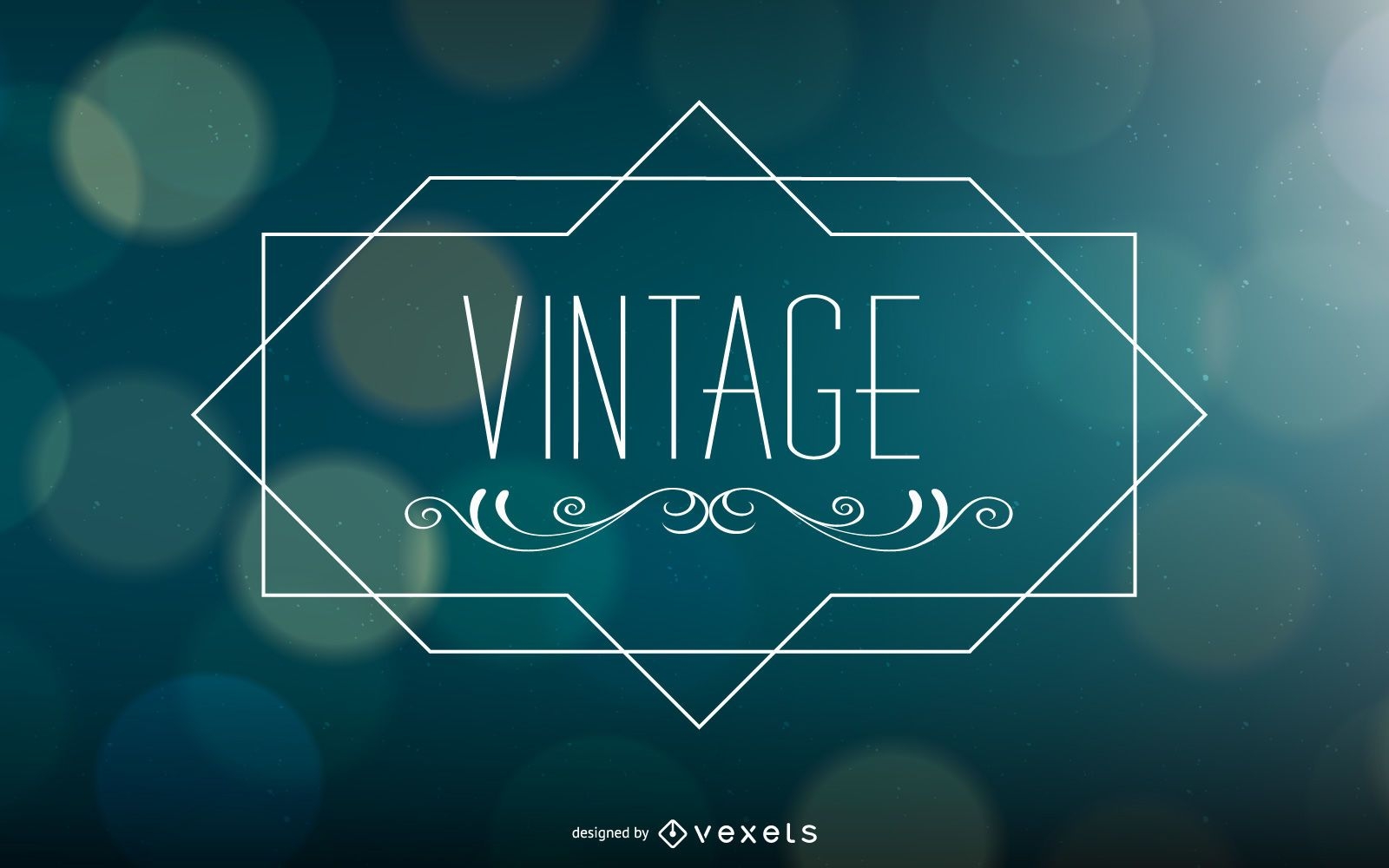 Vintage Ornamented Text Bokeh Background 