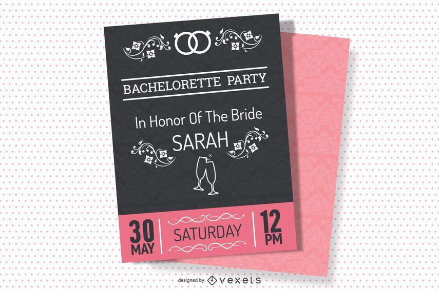 Diseño de la invitación del partido del vintage de Bachelorette Diseño de la invitación del partido del vintage de Bachelorette