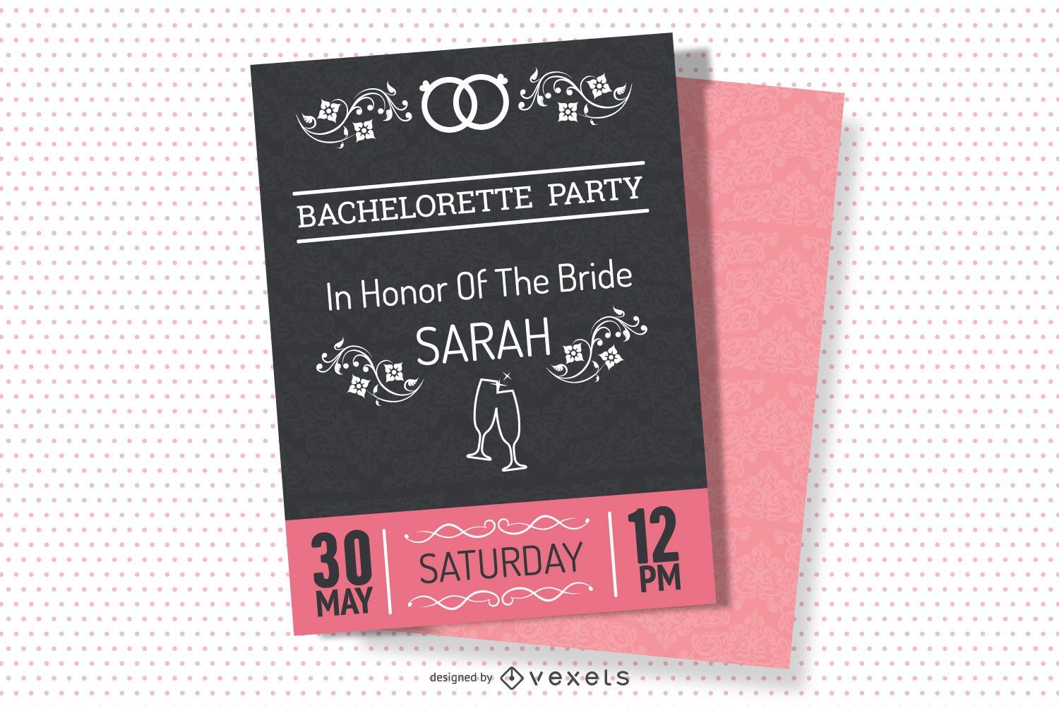 Bachelorette Vintage Party Einladungsdesign