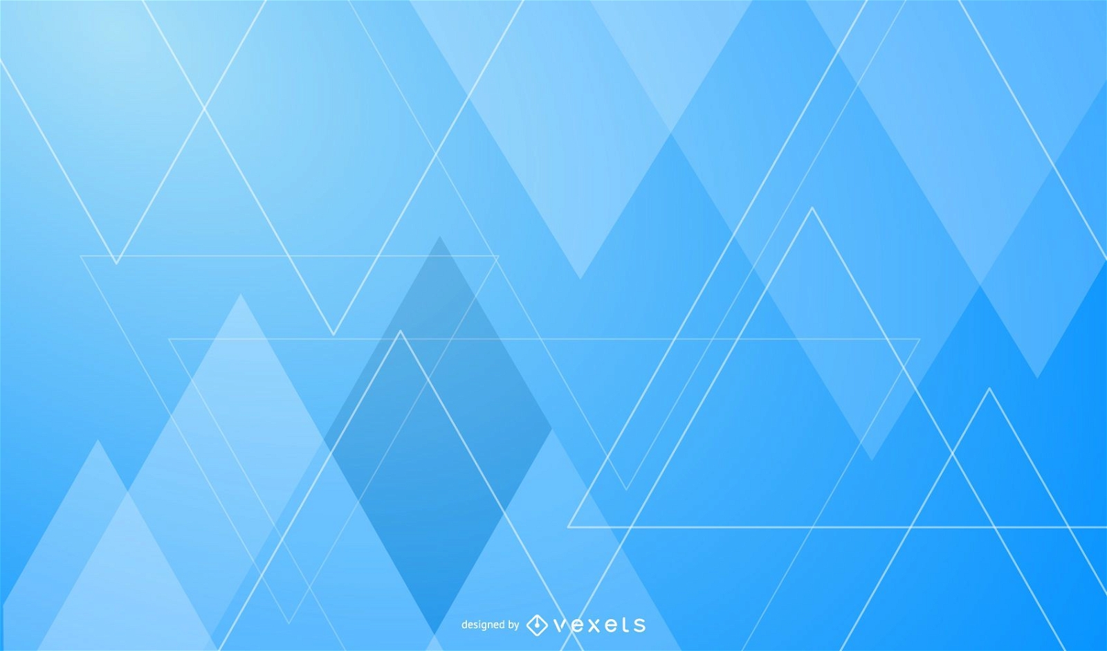Abstract Fluorescent Triangles Blue Background