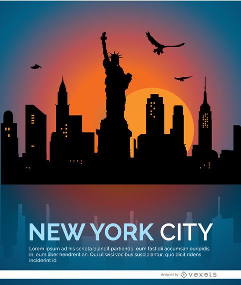 New York sunset skyline New York sunset skyline