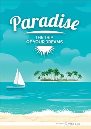 Paradiesstrandurlaubsplakat