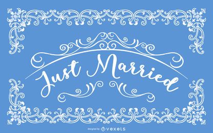 Tarjeta vintage decorativa recién casada