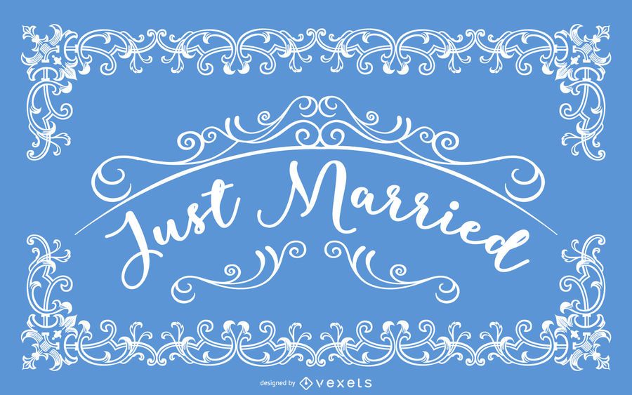 Just Married Decorative Vintage Card Just Married Decorative Vintage Card