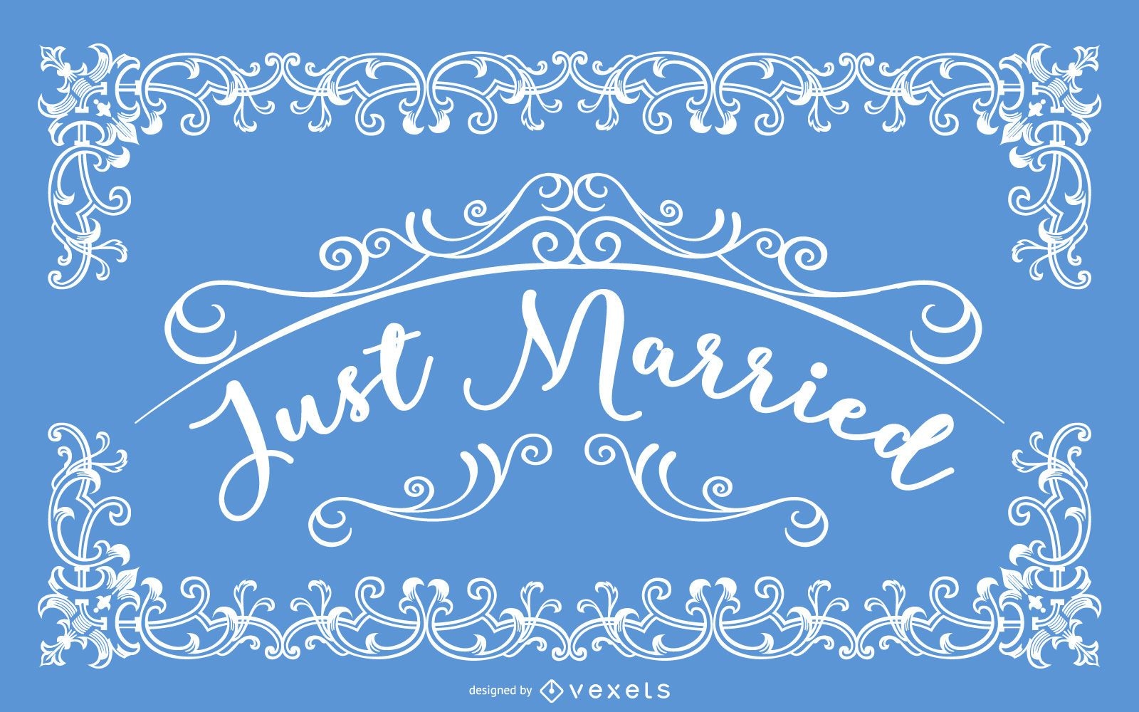 Just Married Decorative Vintage Card