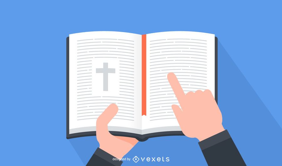 Minimale offene Bibel an Händen Minimale offene Bibel an Händen