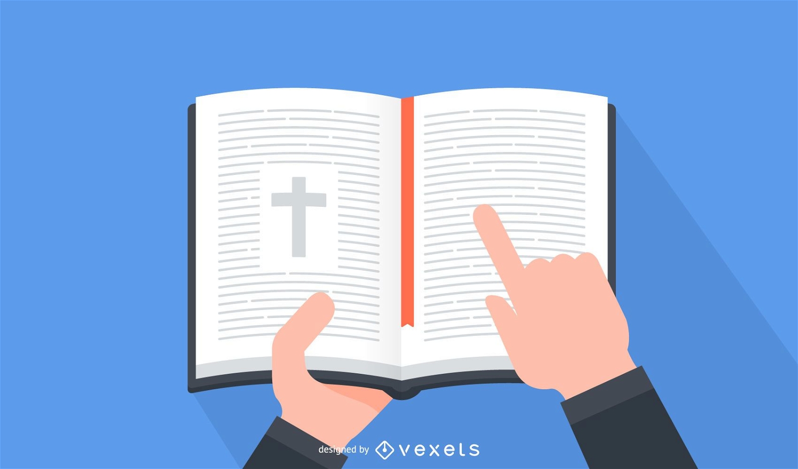 Bíblia aberta mínima nas mãos