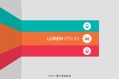 Multicolored Folded Stripy List Infographic Multicolored Folded Stripy List Infographic
