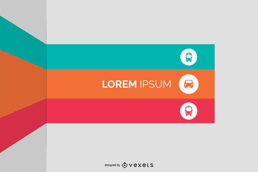 Multicolored Folded Stripy List Infographic Multicolored Folded Stripy List Infographic