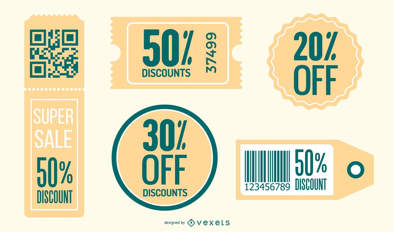 Retro Style Discount Coupon Pack
