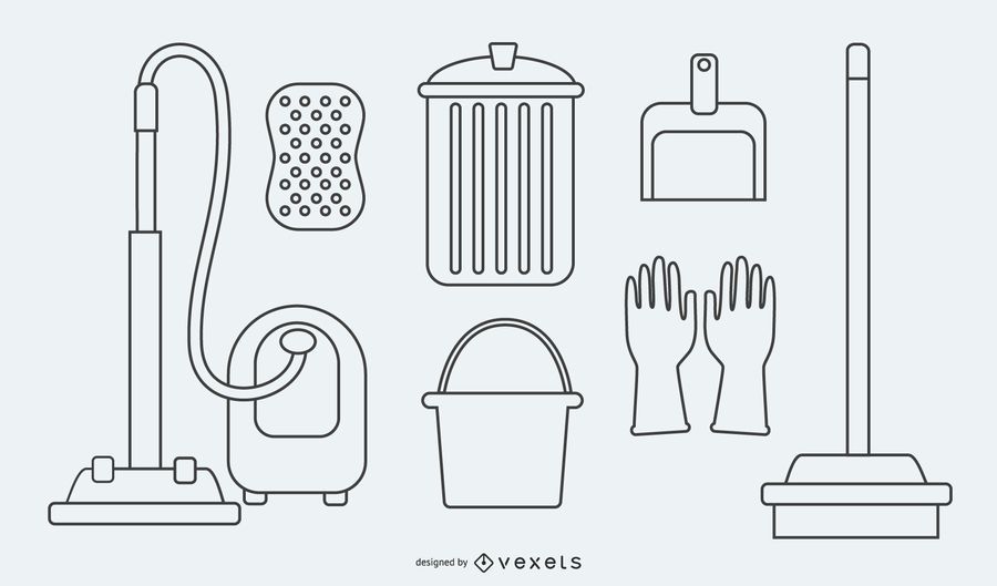 Cleaning Service Utensils Cartoon Cleaning Service Utensils Cartoon