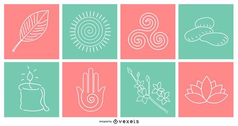 Zen Concept Flat Icon Set Zen Concept Flat Icon Set
