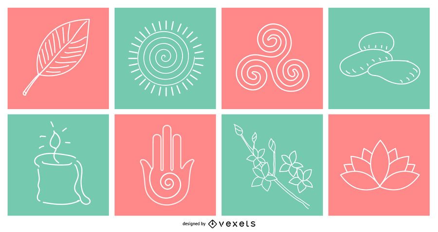 Zen Concept Flat Icon Set Zen Concept Flat Icon Set