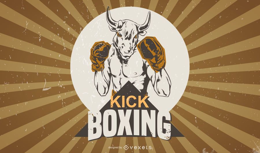 Cartaz de boxe vintage esboçado Cartaz de boxe vintage esboçado