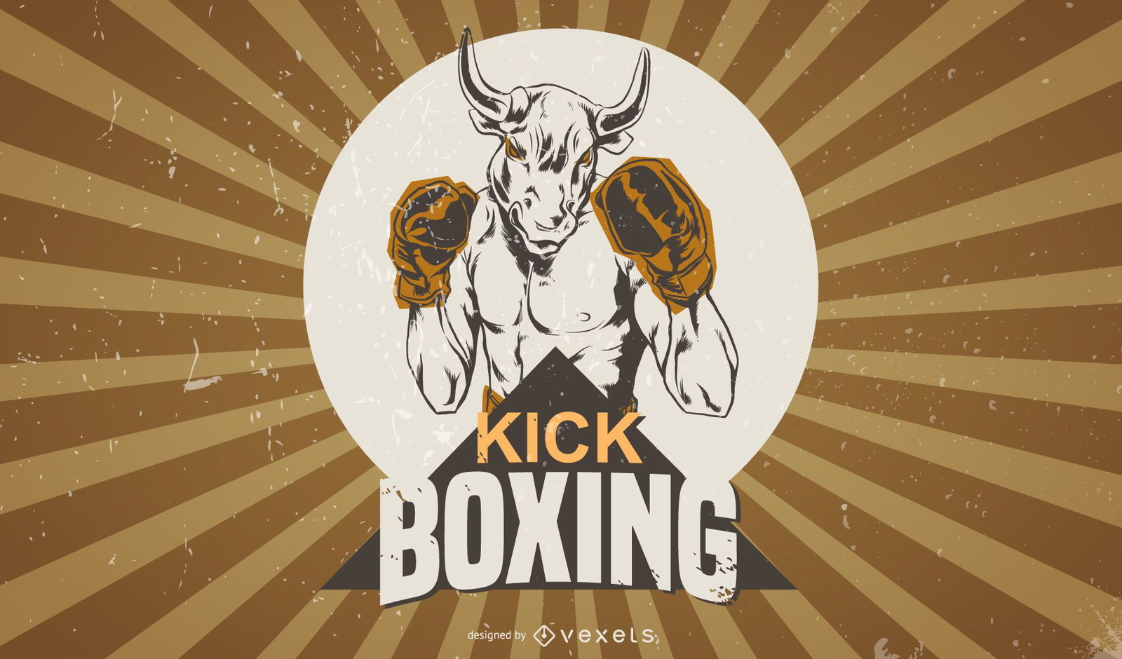 Ilustração esboçada de boxe vintage