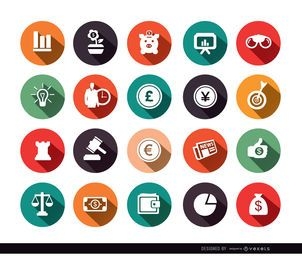 20 ícones do círculo da economia