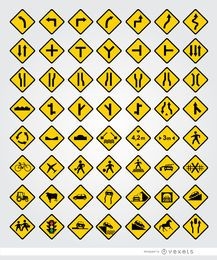 56 road signals set