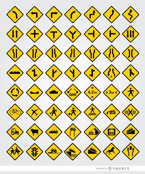 Conjunto de 56 señales viales Conjunto de 56 señales viales