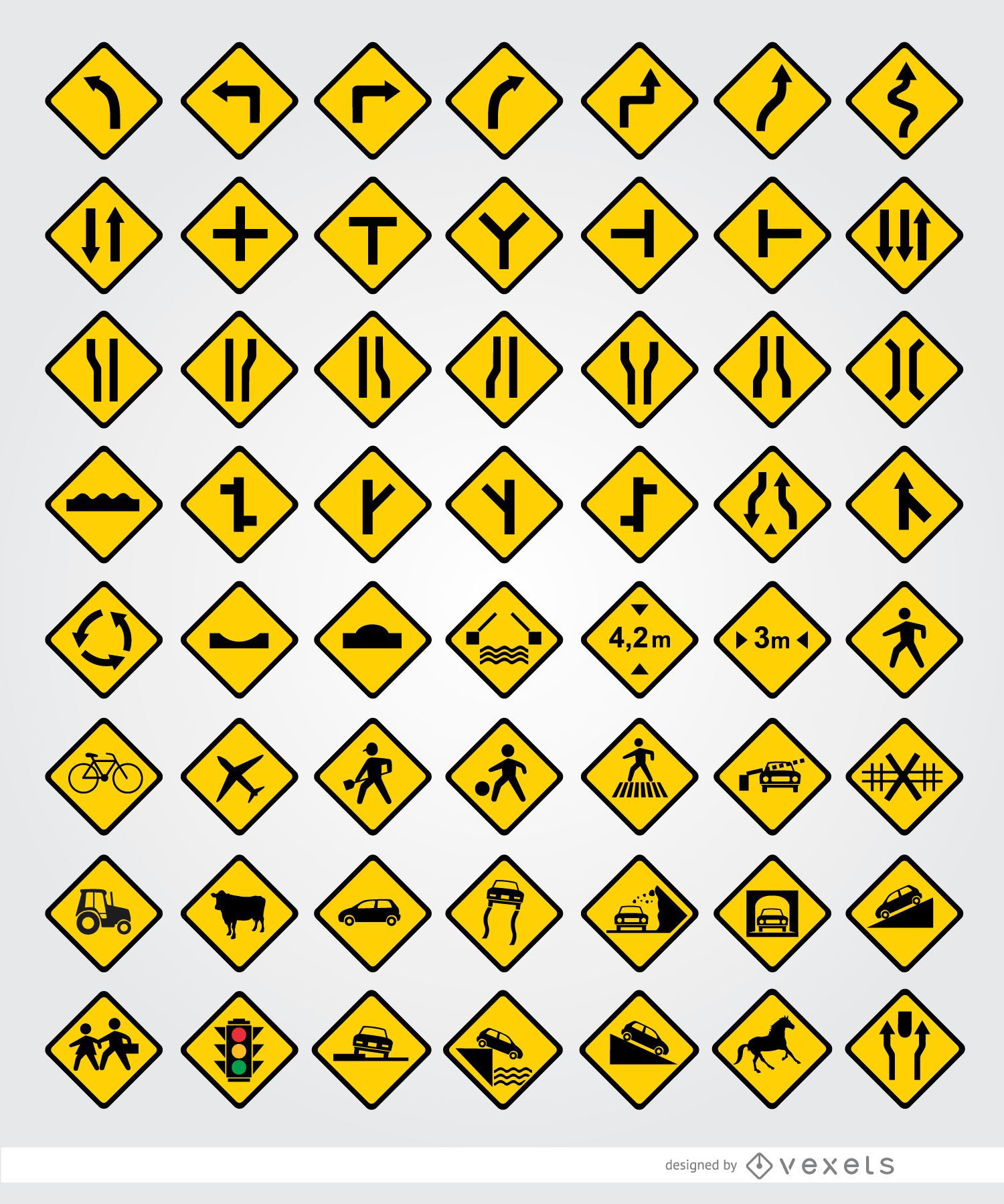 56 sinais de trânsito definidos