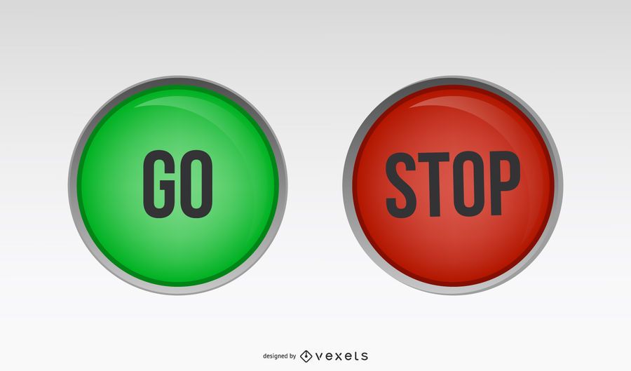 Botones rojos de Stop Go Botones rojos de Stop Go