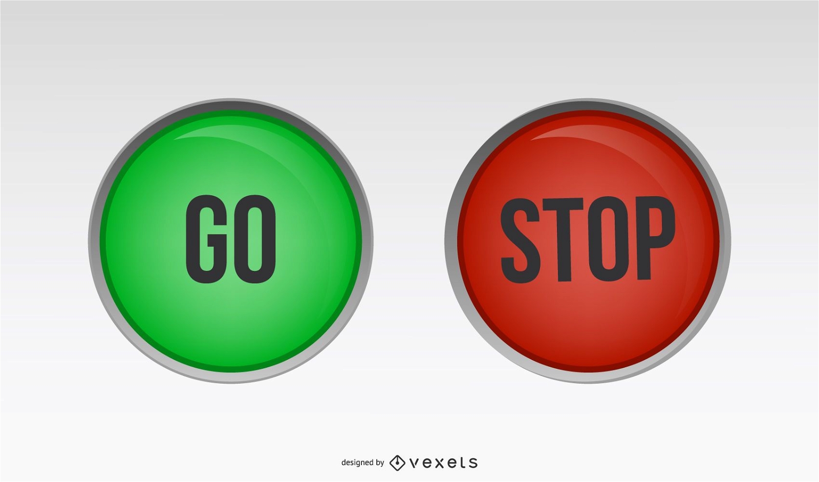 Rot Grün Stop Go Buttons