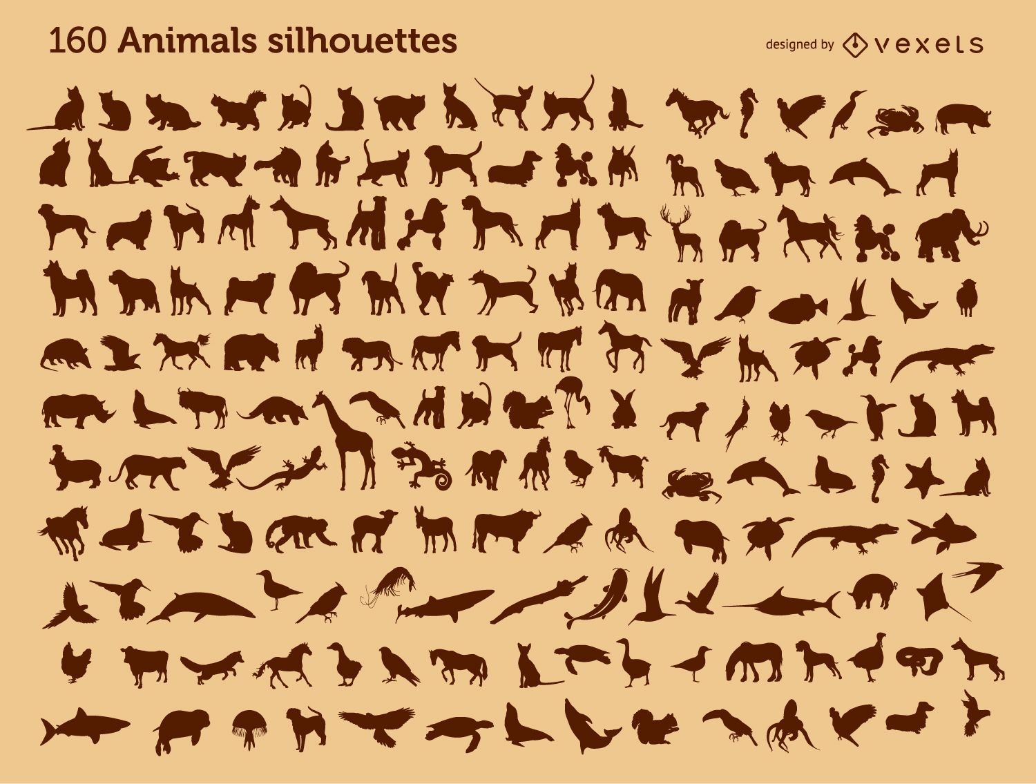 160 silhuetas de animais