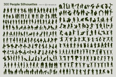 300 Menschen Silhouetten 300 Menschen Silhouetten
