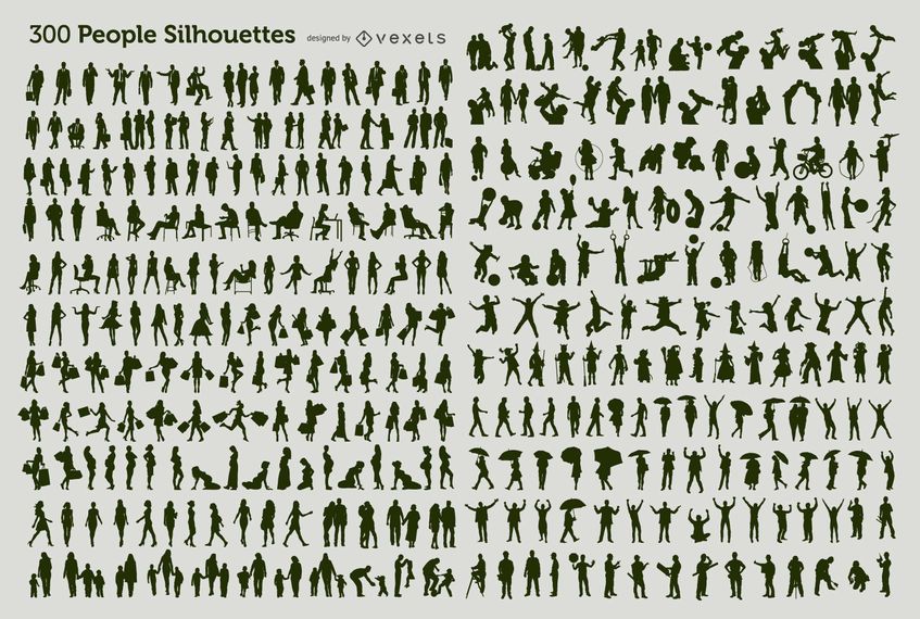 300 people silhouettes 300 people silhouettes