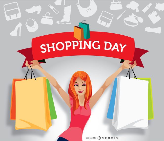 Promoción de cinta de compras de niña Promoción de cinta de compras de niña