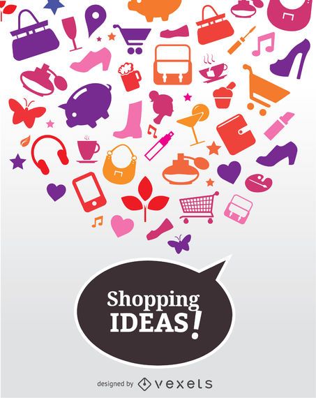 Shopping Ideas Icons Poster Shopping Ideas Icons Poster