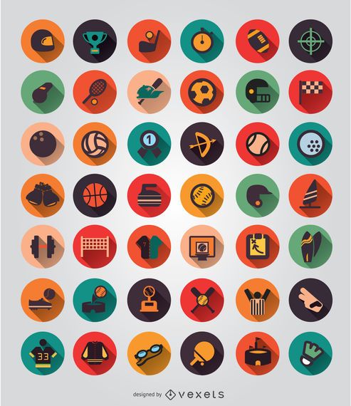 Conjunto de iconos de elementos de deporte 42 Conjunto de iconos de elementos de deporte 42