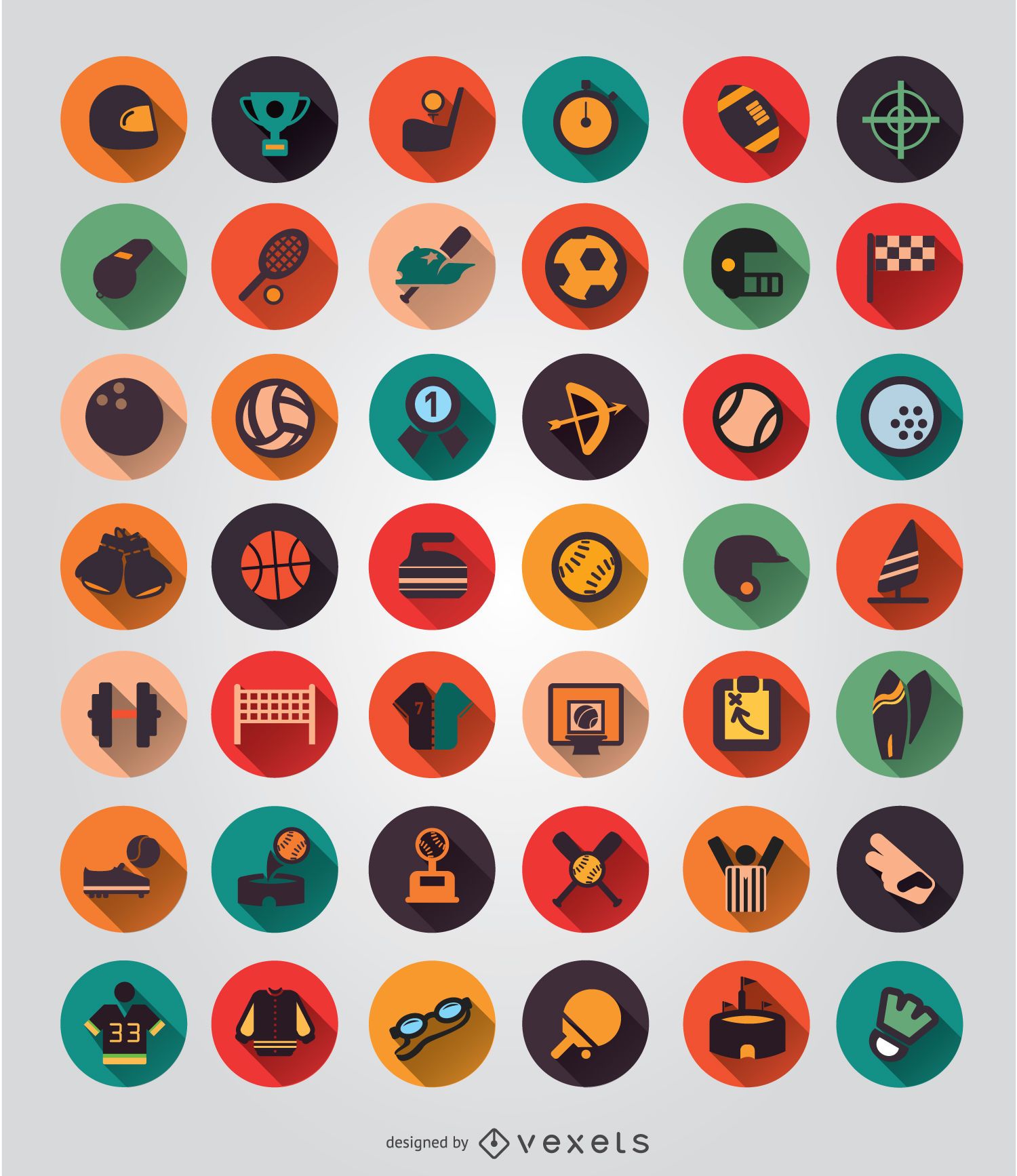 42 Sport elements icon set