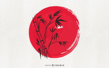Tradición japonesa Sumi-e Art