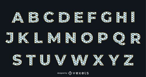 Diamond Texture Golden Alphabetic Typeface Diamond Texture Golden Alphabetic Typeface