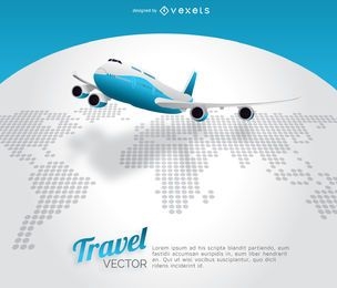 Mapa mundial de viagens de avião