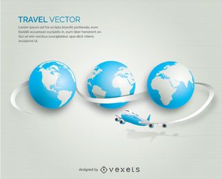 Globo de viagem de avião