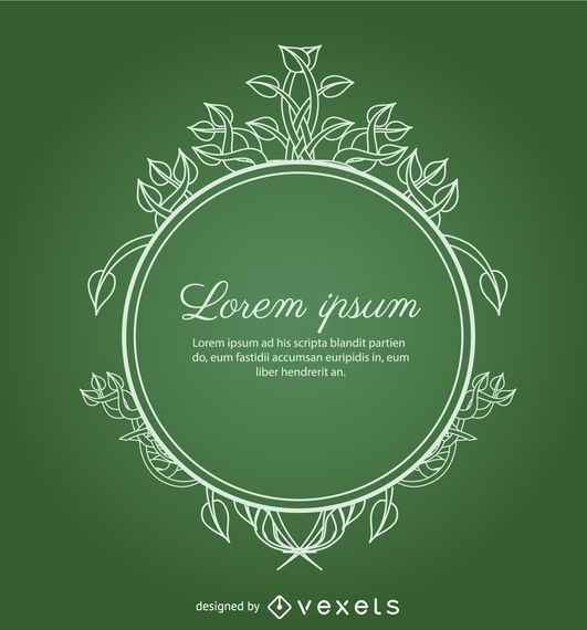 Circle ornament leaves green Circle ornament leaves green