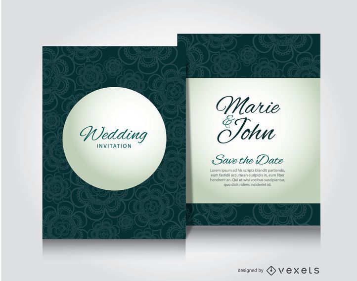 Green flowers wedding invitation Green flowers wedding invitation