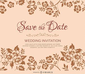 Flower branches marriage invitation Flower branches marriage invitation