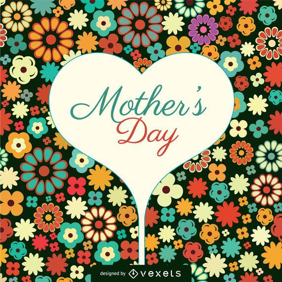 Tarjeta de flores para el día de la madre Tarjeta de flores para el día de la madre