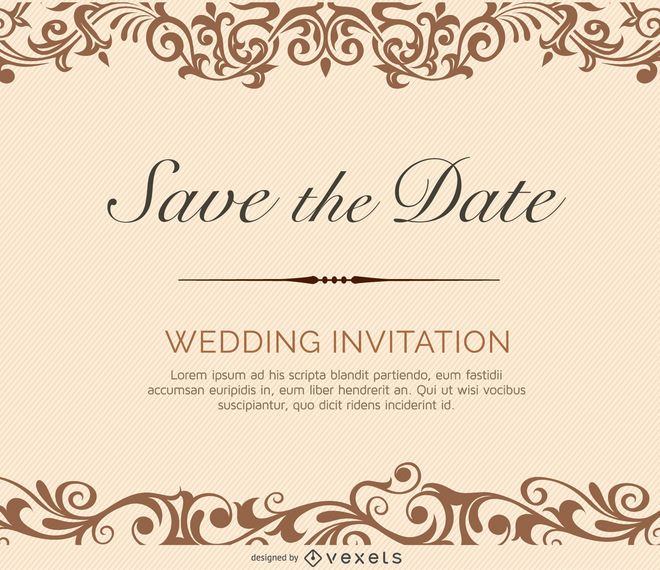 Swirls cream wedding invitation Swirls cream wedding invitation