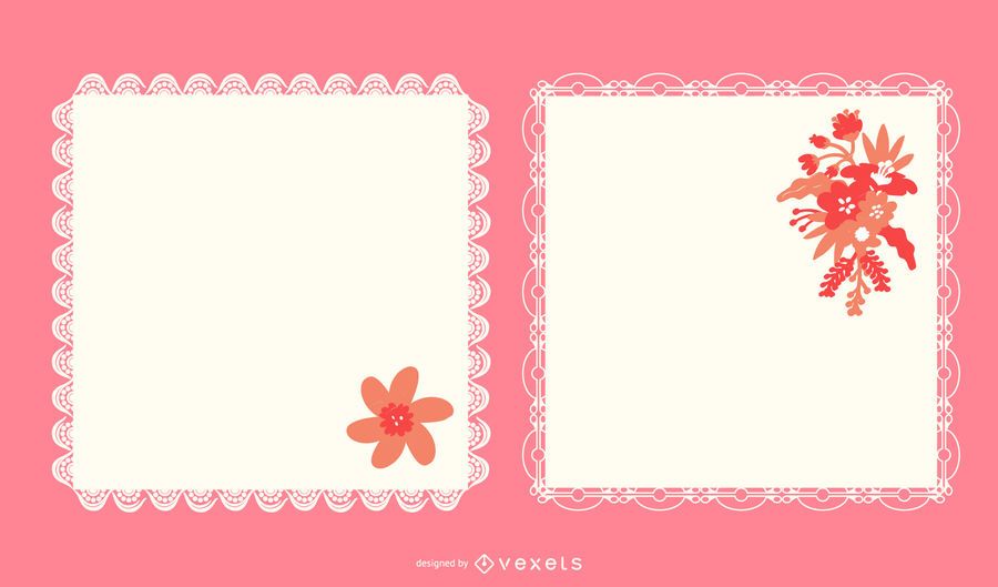 Decorative Outlined Square Doily Set Decorative Outlined Square Doily Set